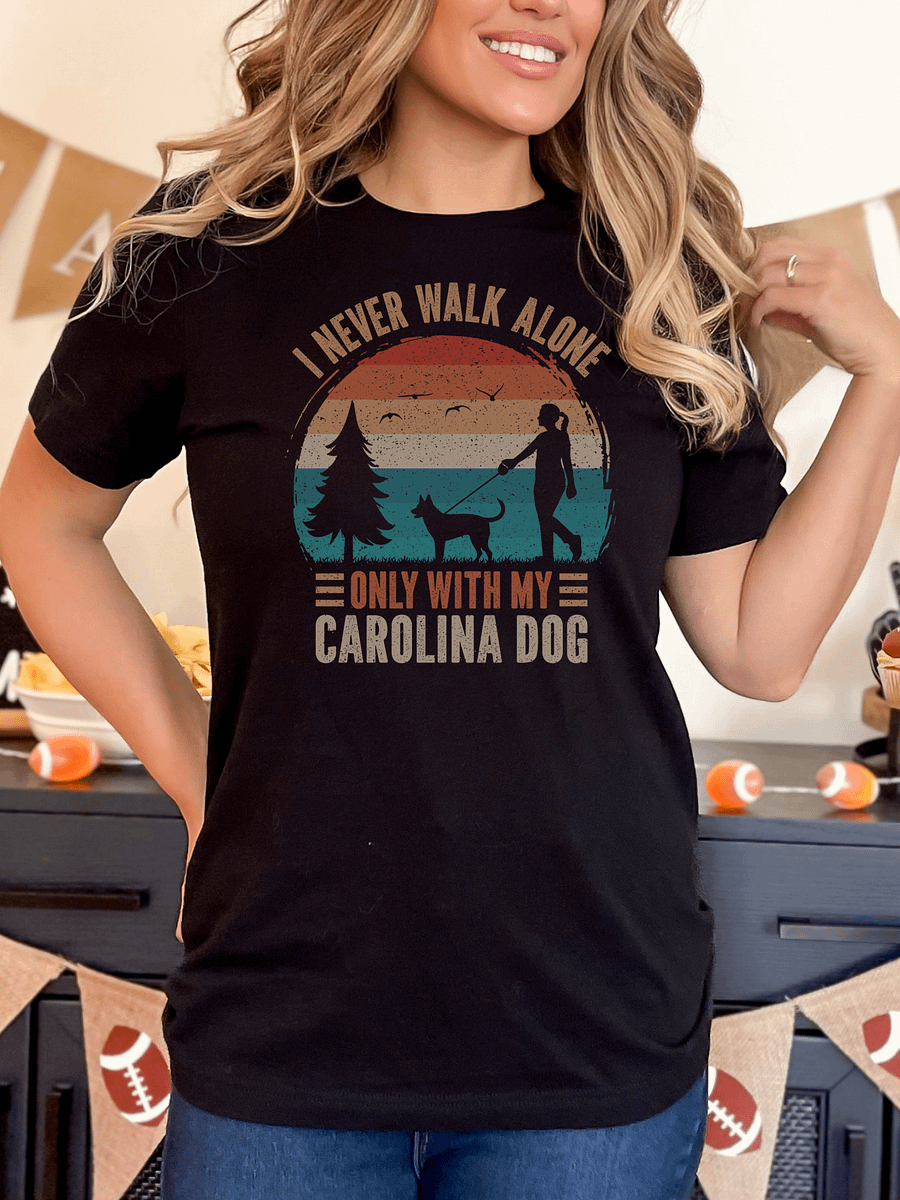 Carolina Dog Walking MOM Retro Vintage Sunset Silhouette Shirt product image (1)