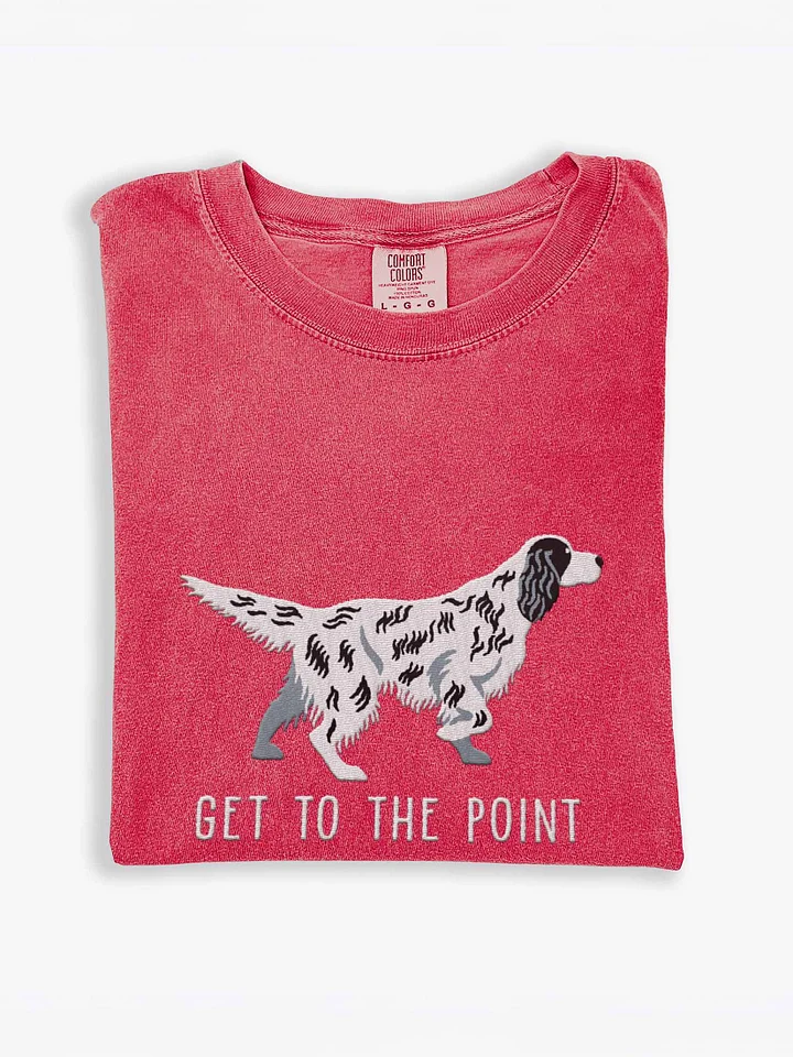 Get to the Point T-Shirt(Embroidered) of an English Setter(Blue Belton) product image (1)