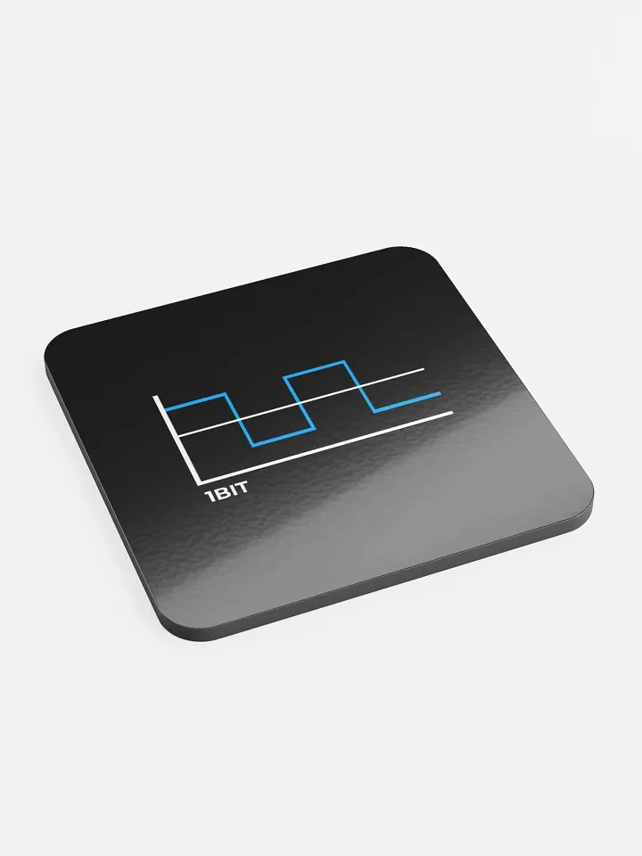 1Bit Graph Glossed Cork Coaster (black) product image (2)