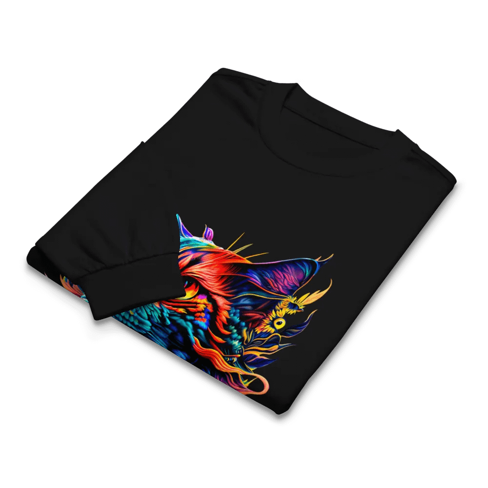 [Trippy Cat] Unisex Premium Heavyweight Long Sleeve Shirt product image (7)