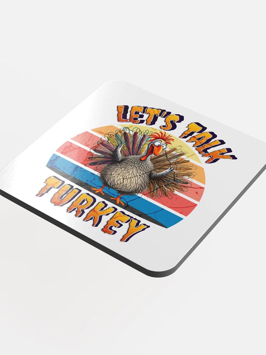 Lets Talk Turkey Cheerful Glossed Cork Coaster product image (4)