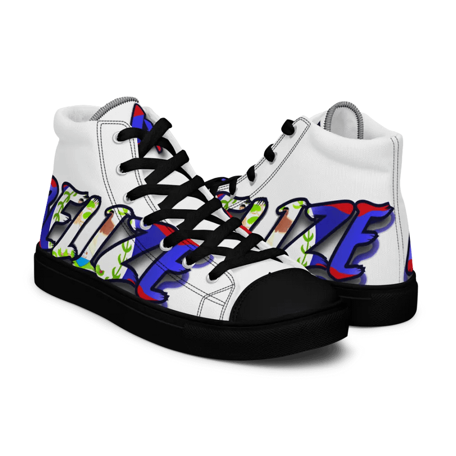 Belize @43 Independence Day Men's High Top Canvas Shoes product image (7)