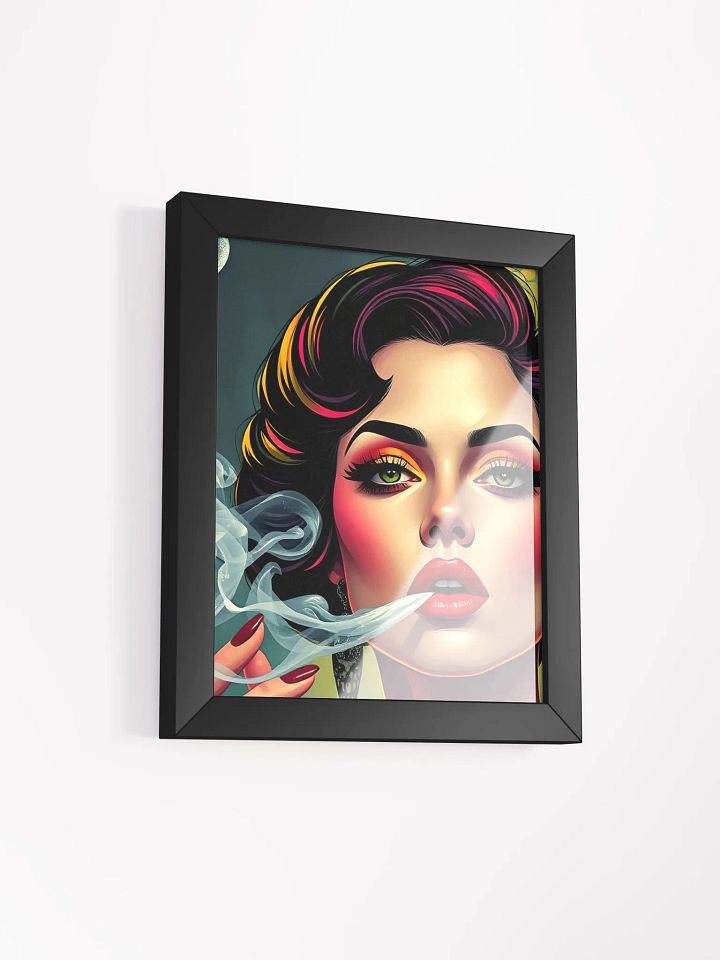 Smoke & Style: Stylized Woman Framed Poster product image (2)