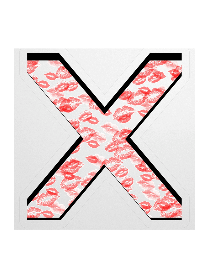 White X Red Lipstick Kisses | Kiss-cut Sticker product image (1)