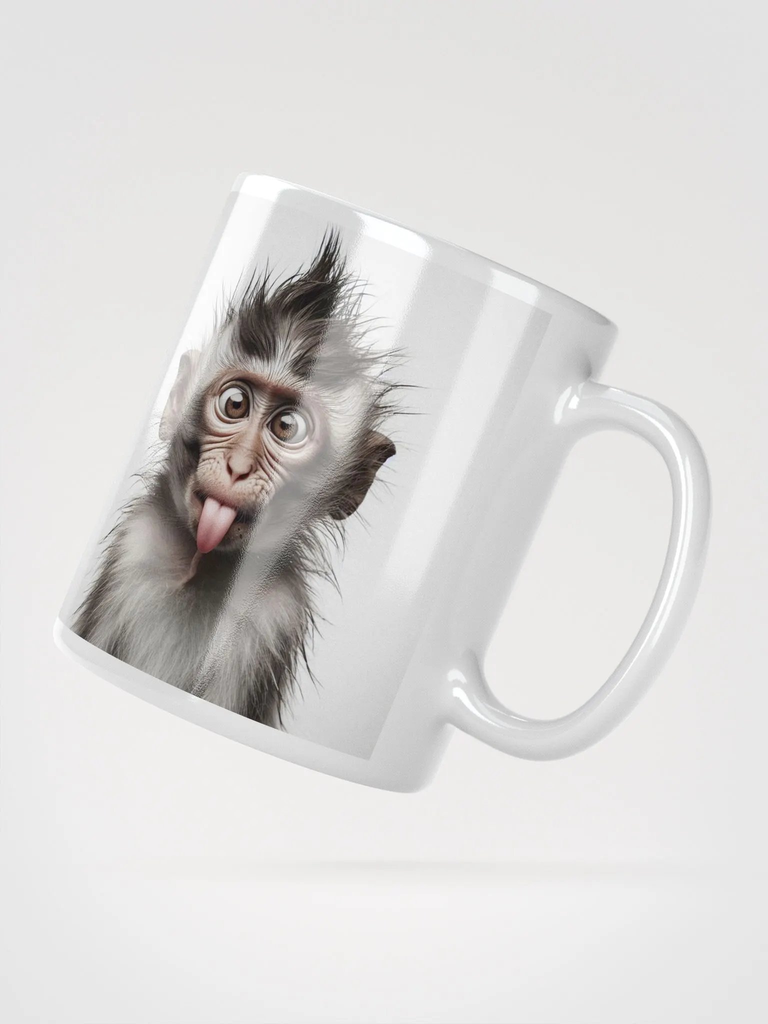 Rude Monkey #Humorous Mug - White product image (2)