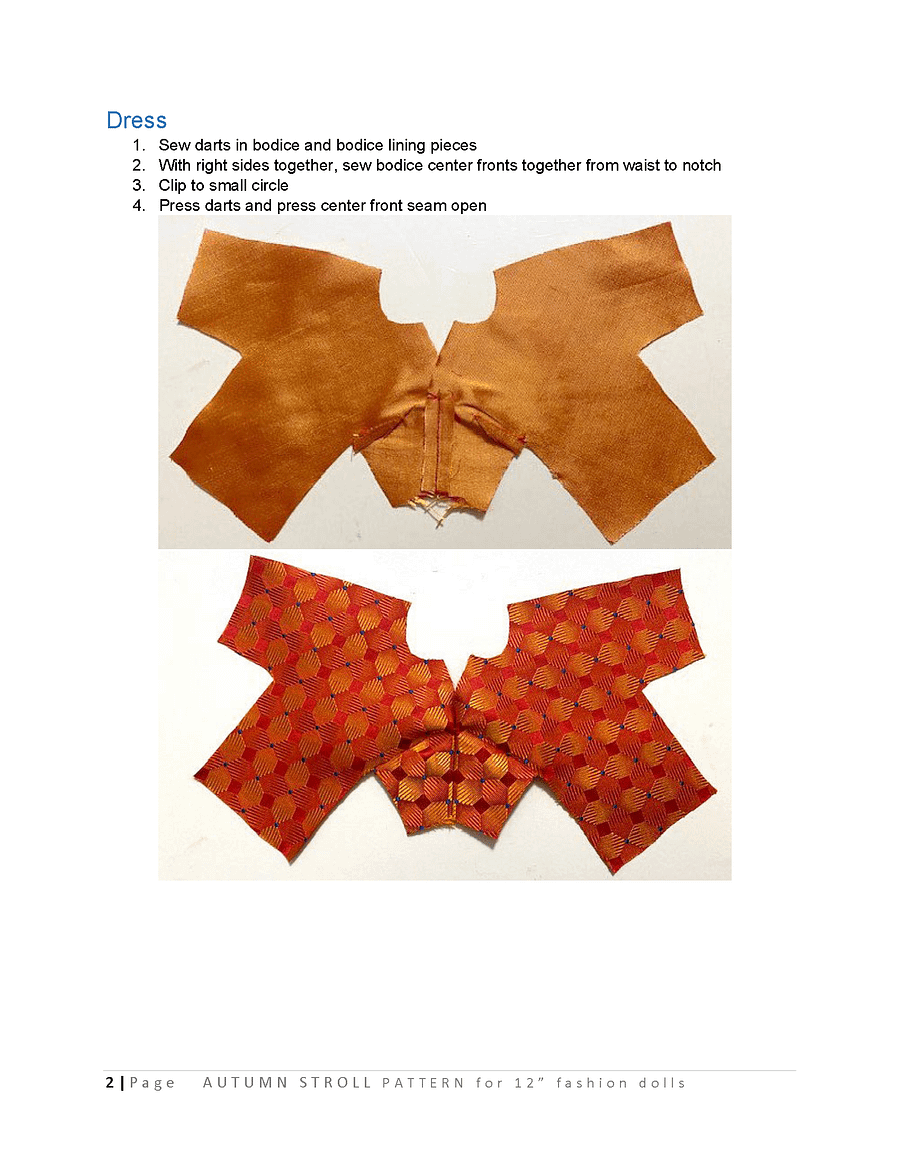 Autumn Stroll sewing pattern for 12