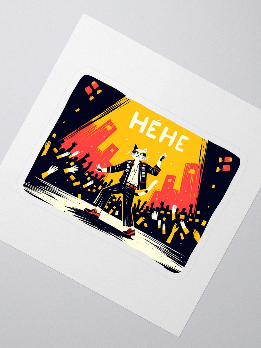 Urban Cat Concert Design | 'HEHE' Stickers product image (2)