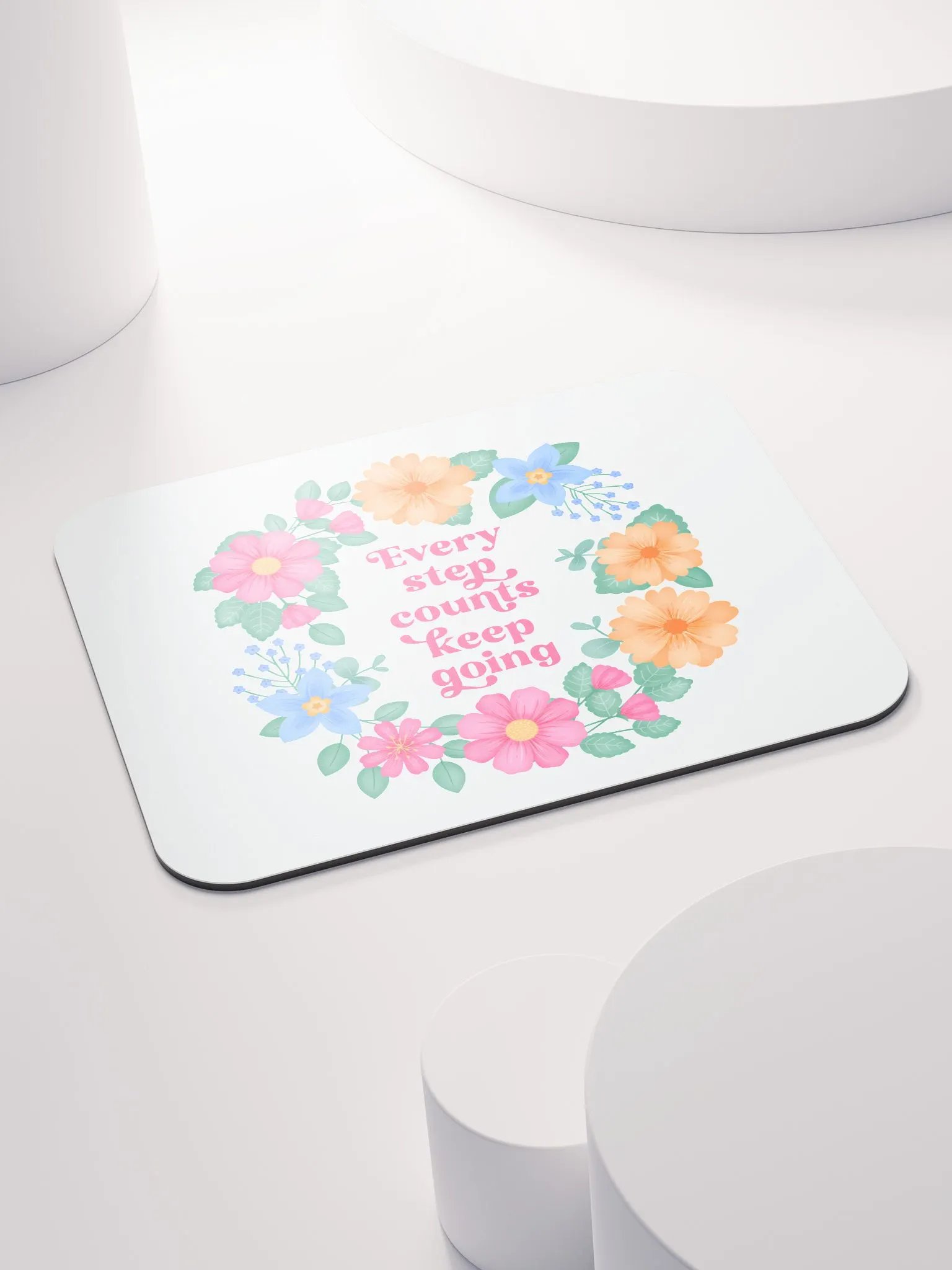 Every step counts keep going - Mouse Pad White product image (4)
