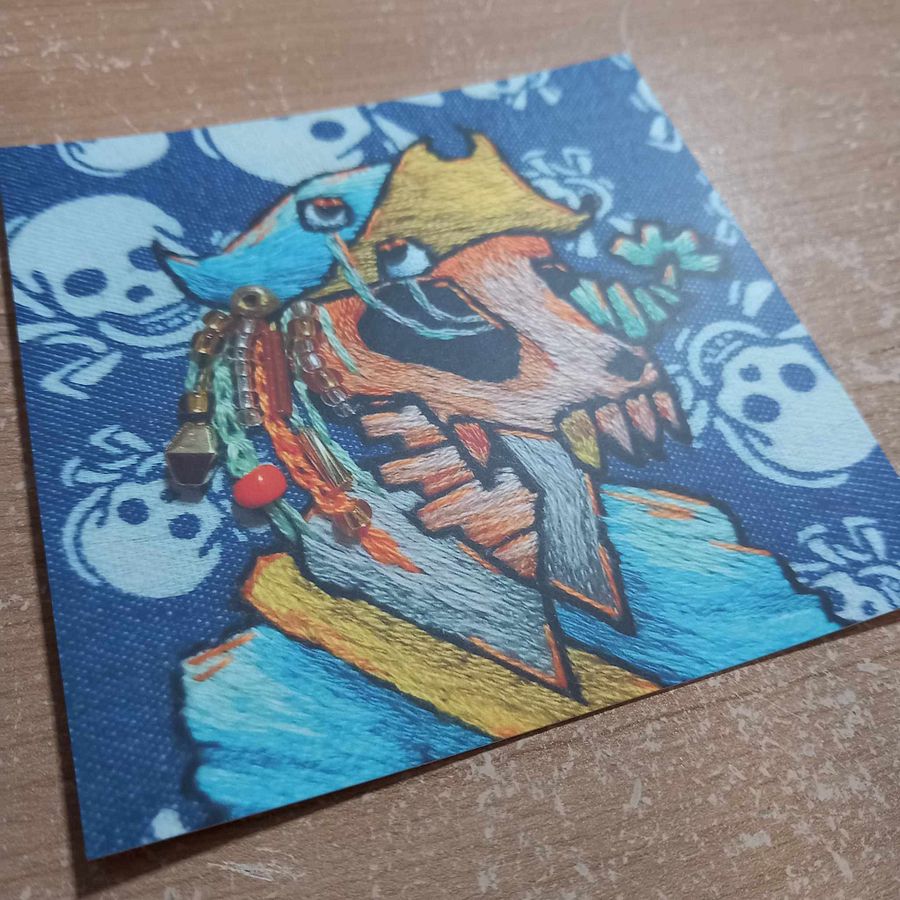 Undead Pirate Cat Embroidery Print product image (3)