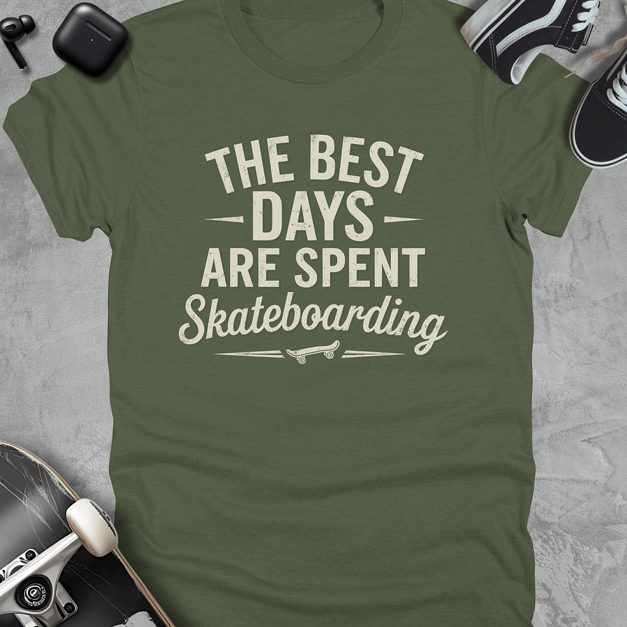 The best days are spent skateboarding, Unisex t-shirt product image (5)