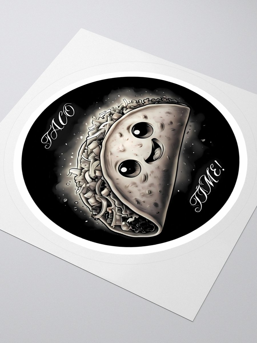 Elegant Taco Time Sticker | Monochrome Food Art Decal | Minimalist Wall Decor product image (7)