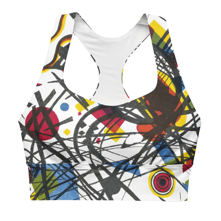 Abstract Lithographic Pattern Design Longline Sports Bra - V3 product image (2)