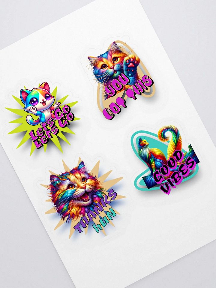 Whimsical Cat Motivational Sticker Sheet product image (1)