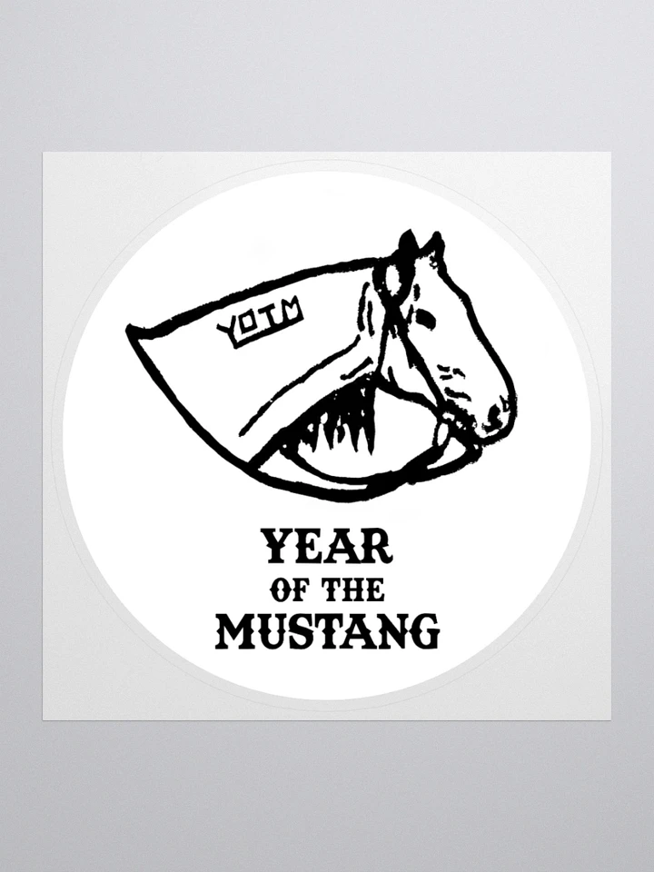 Year of the Mustang Logo Sticker (Black on White) product image (1)