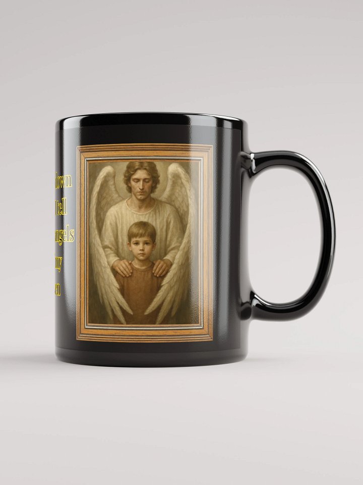 Angels Watch Over Them (Male) Glossy Black Mug product image (1)