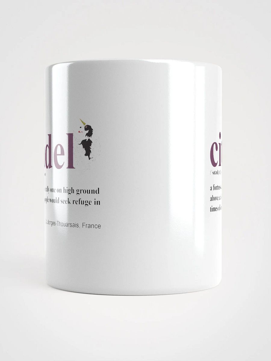 White Glossy Mug with Citadel Definition in English (and Baxter) product image (5)