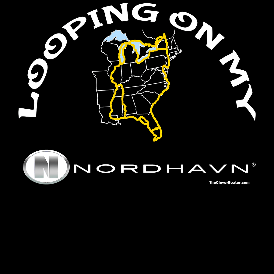 Looping On My Nordhavn - T-Shirt - Dark Shirt w/White Logo product image (5)