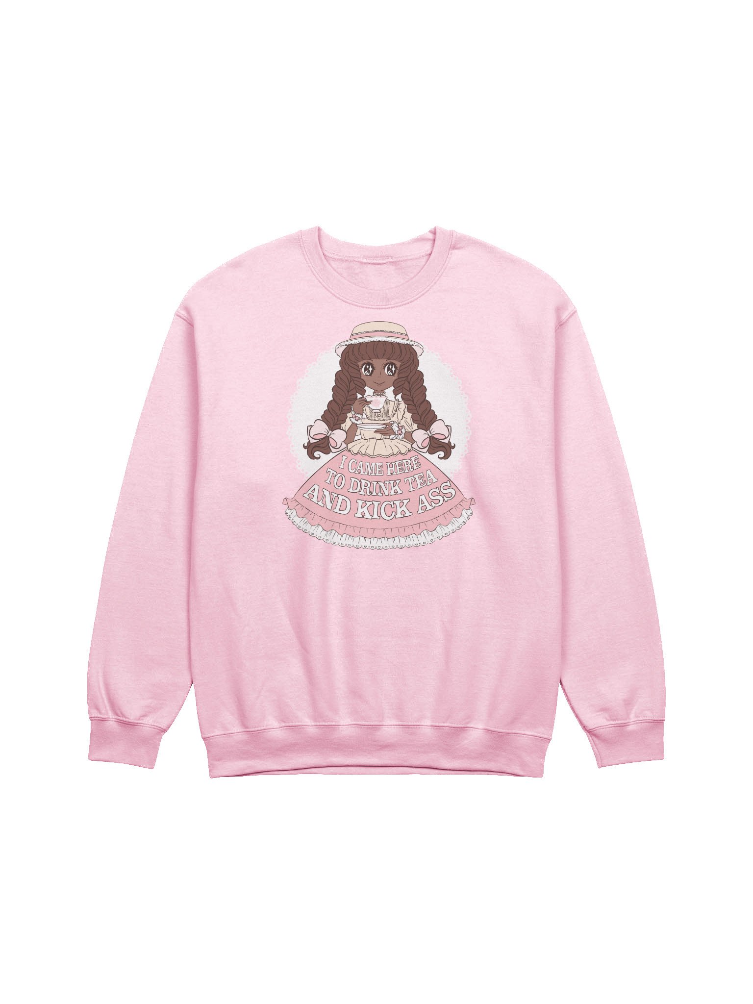 I Came Here to Drink Tea & Kick Ass (Country, Pink) sweatshirt product image (1)