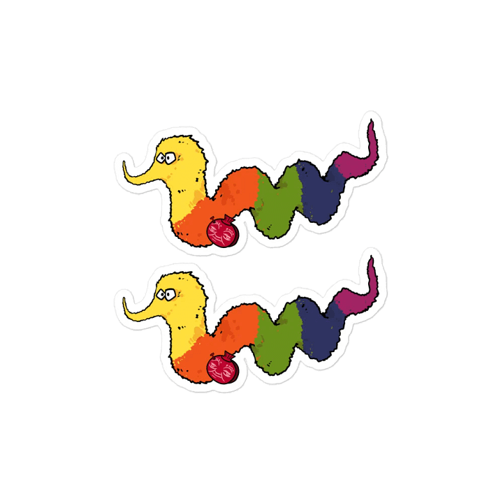 Inch Worm 2x die cut magnets product image (1)