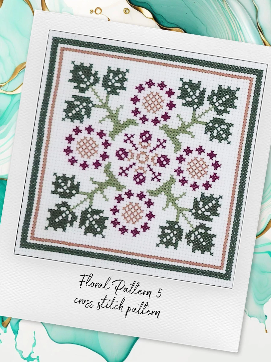 Wild Roses: Abstract Cross Stitch Pattern PDF product image (4)