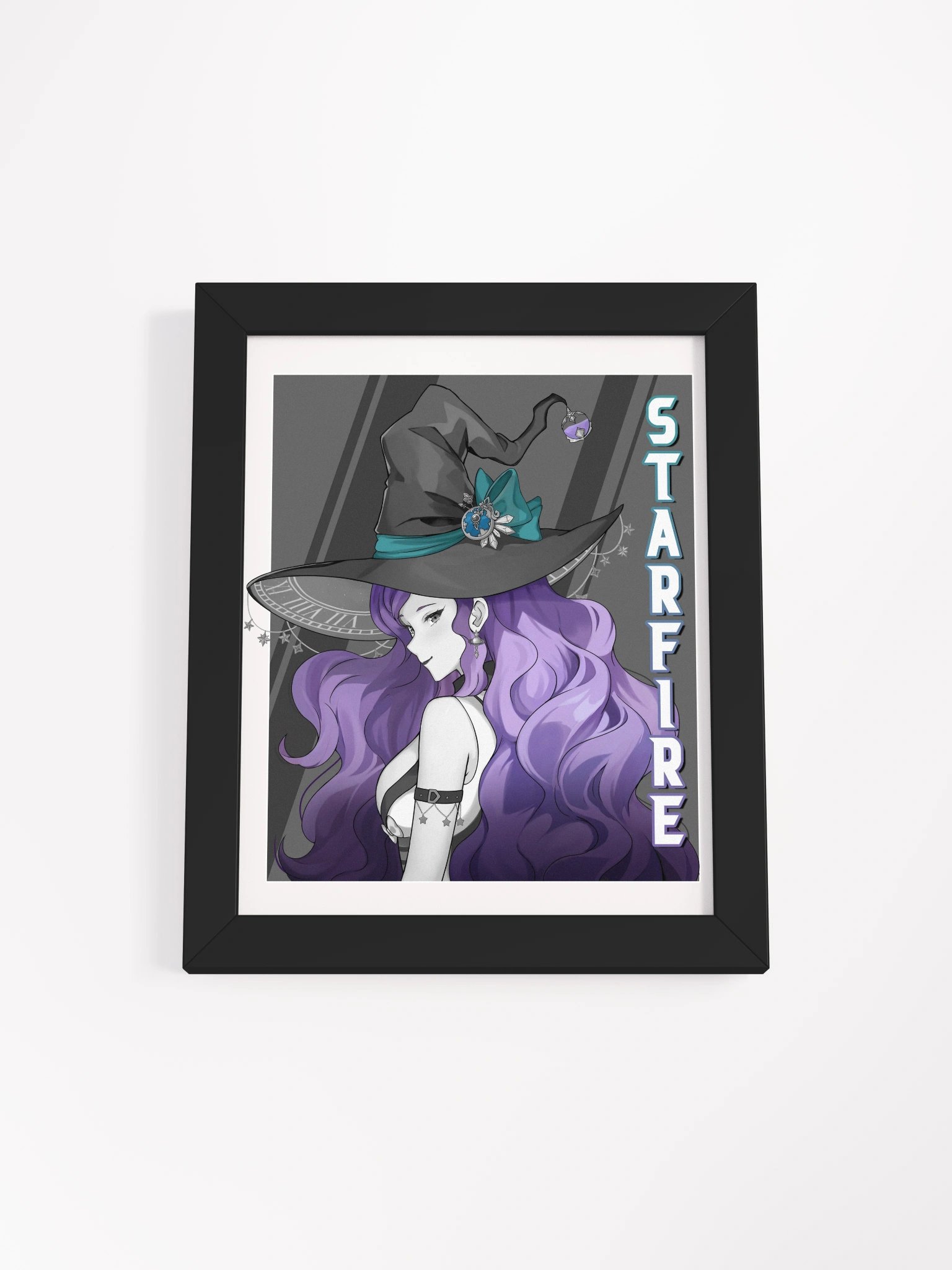 "Monochrome" Constellation Sorceress Starfire Framed Matte Poster product image (1)