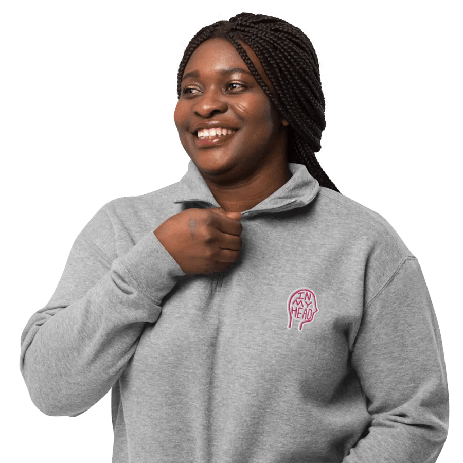 In My Head (pink bubble design) embroidered quarter zip product image (8)