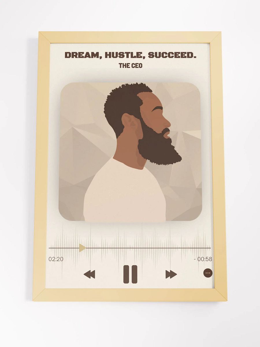 Dream Hustle Succeed Man Wall Art - Brown product image (4)