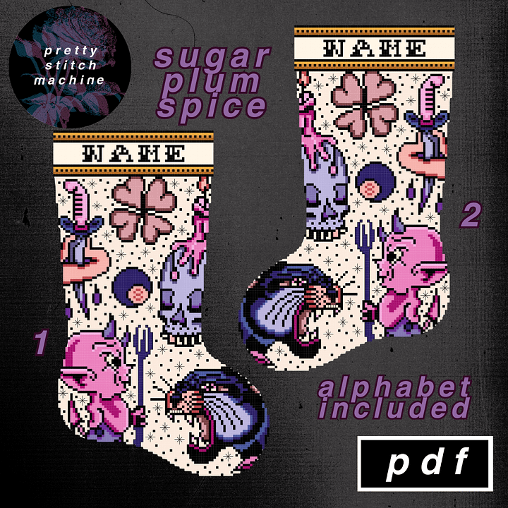 Traditional Tattoo Flash First Edition Gingerbread Spice Christmas Stocking Pattern Set product image (1)