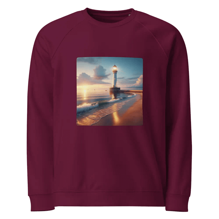 Sunset Serenity Lighthouse Organic Sweatshirt | Ai Design product image (1)