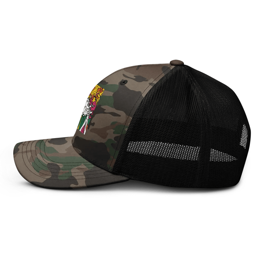 Vibrant Swirl Camo Trucker Hat - Wave at Sunset product image (3)