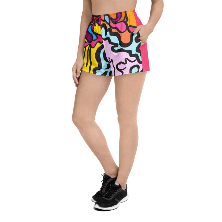 Energetic Swirl Unisex Athletic Shorts - Wave at Sunset product image (2)
