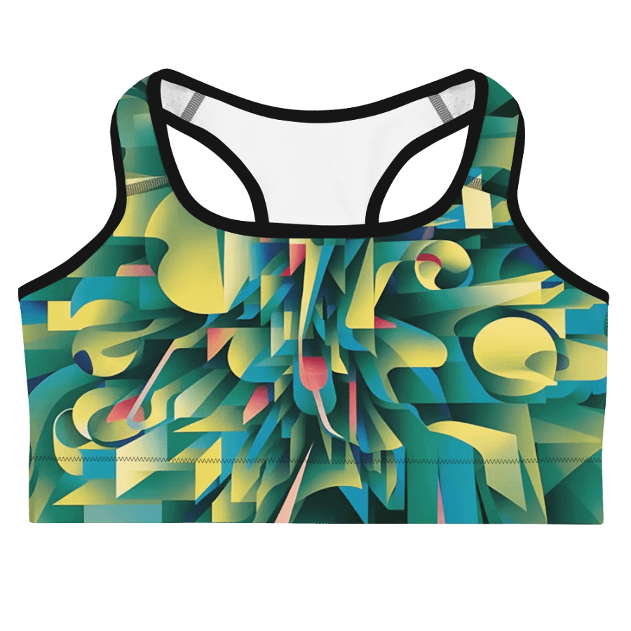 Abstract Lithographic Pattern Design Sports Bra - V8 product image (3)