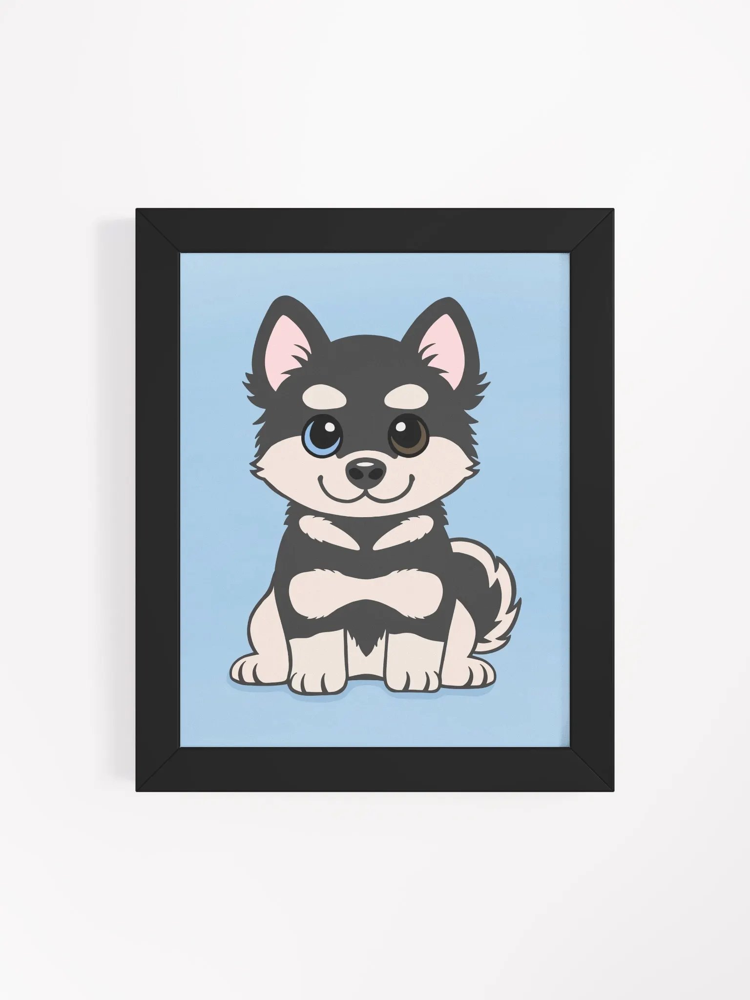 Black and Tan Husky Puppy Framed Illustration product image (22)
