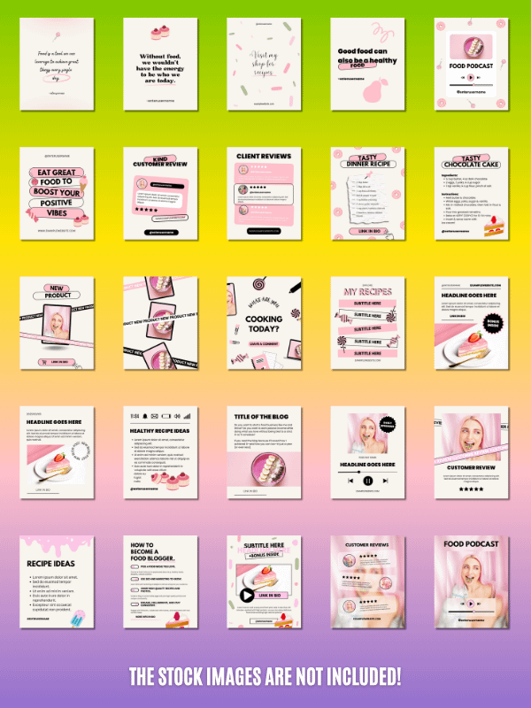 MRR/PLR Instagram Food Feed Templates product image (4)