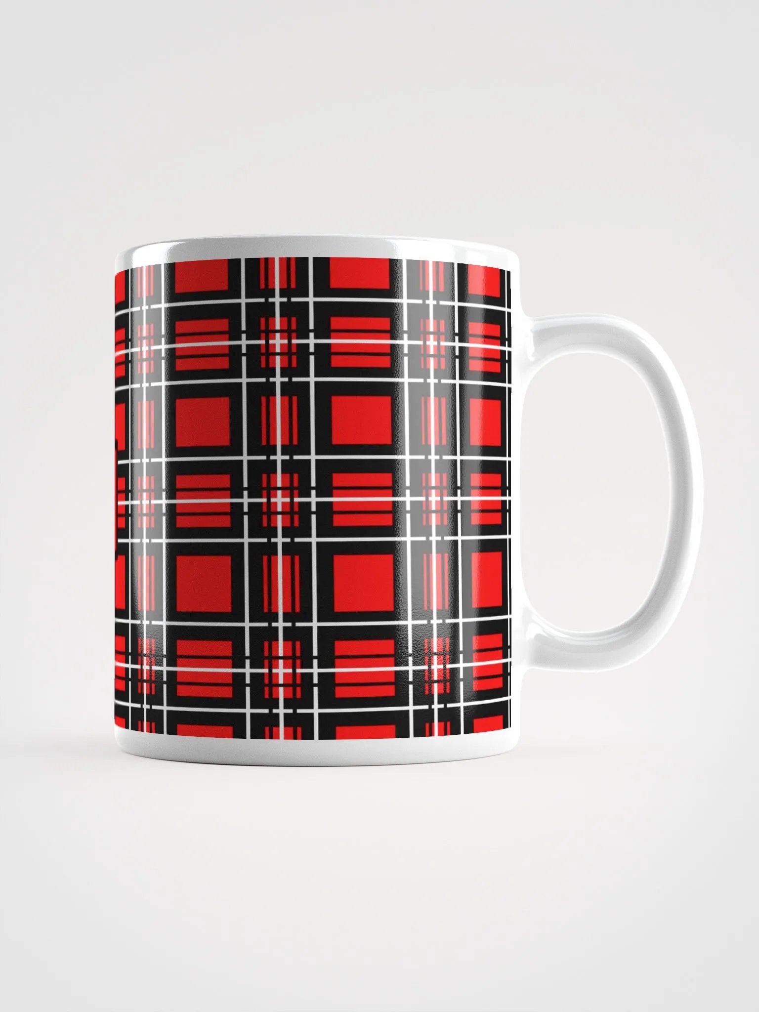 8T Sips Founders Plaid White Glossy Mug product image (1)