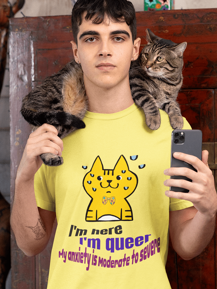 Queer Anxiety Cat Tee (Unisex) product image (1)