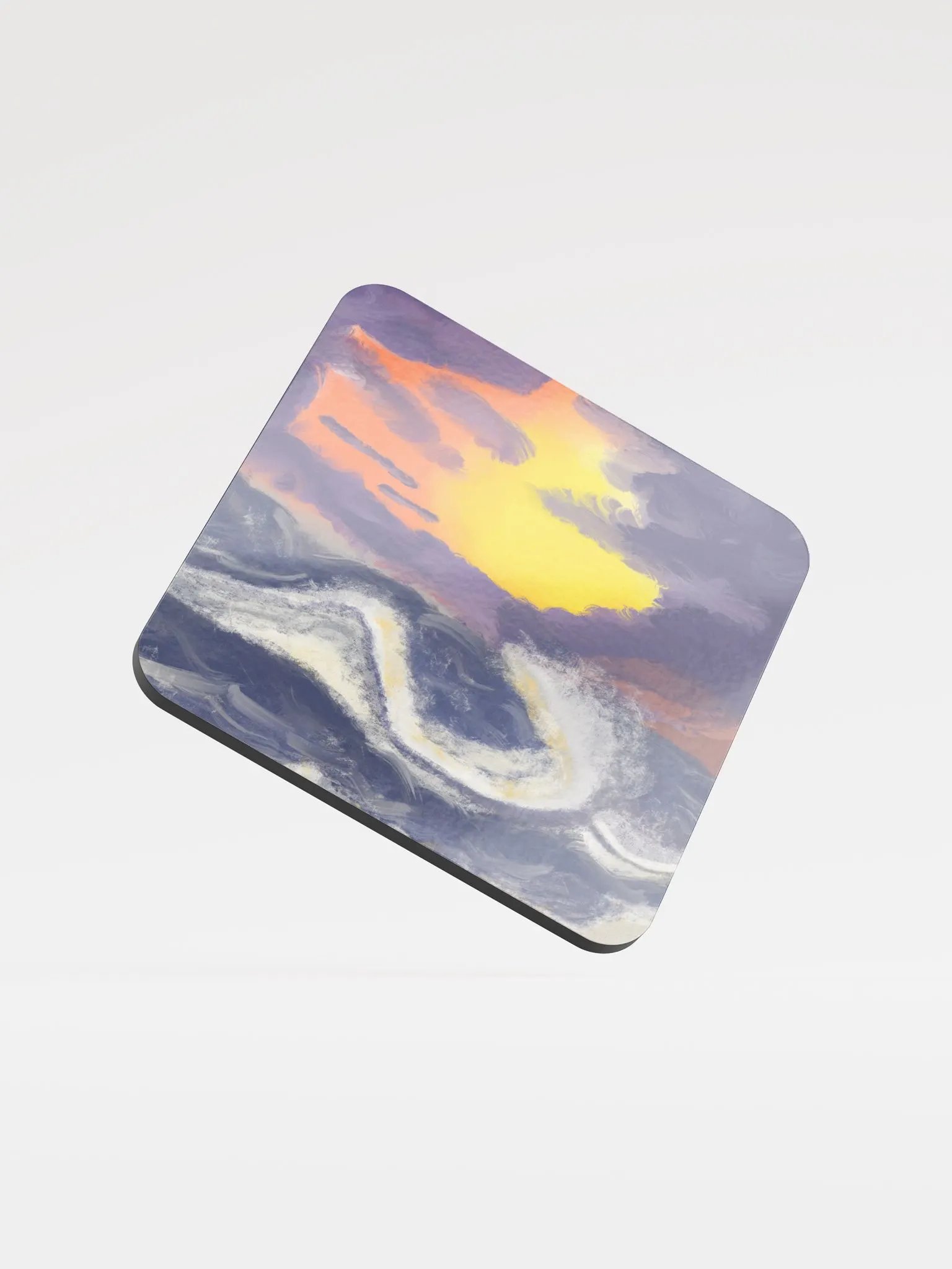 Sunset Ocean Blue Coffee Coaster product image (1)