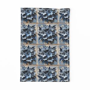 Seamless Pattern - Painted Floral Tile Pattern 1 in Shades of Blue and White product image (11)