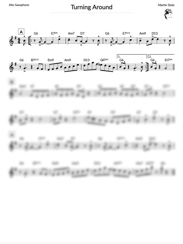 Turning Around - Alto Saxophone (Exercise 6 Jazz Studies) product image (2)