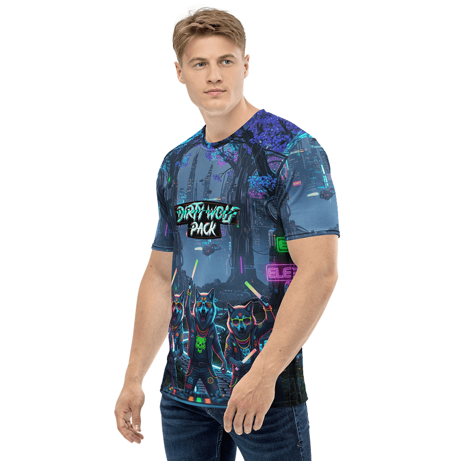 Neon Cyber Wolves All-Over T-Shirt product image (2)