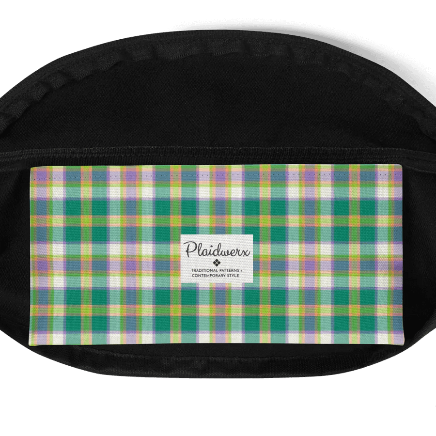 Seafoam Green and Purple Plaid Fanny Pack product image (6)