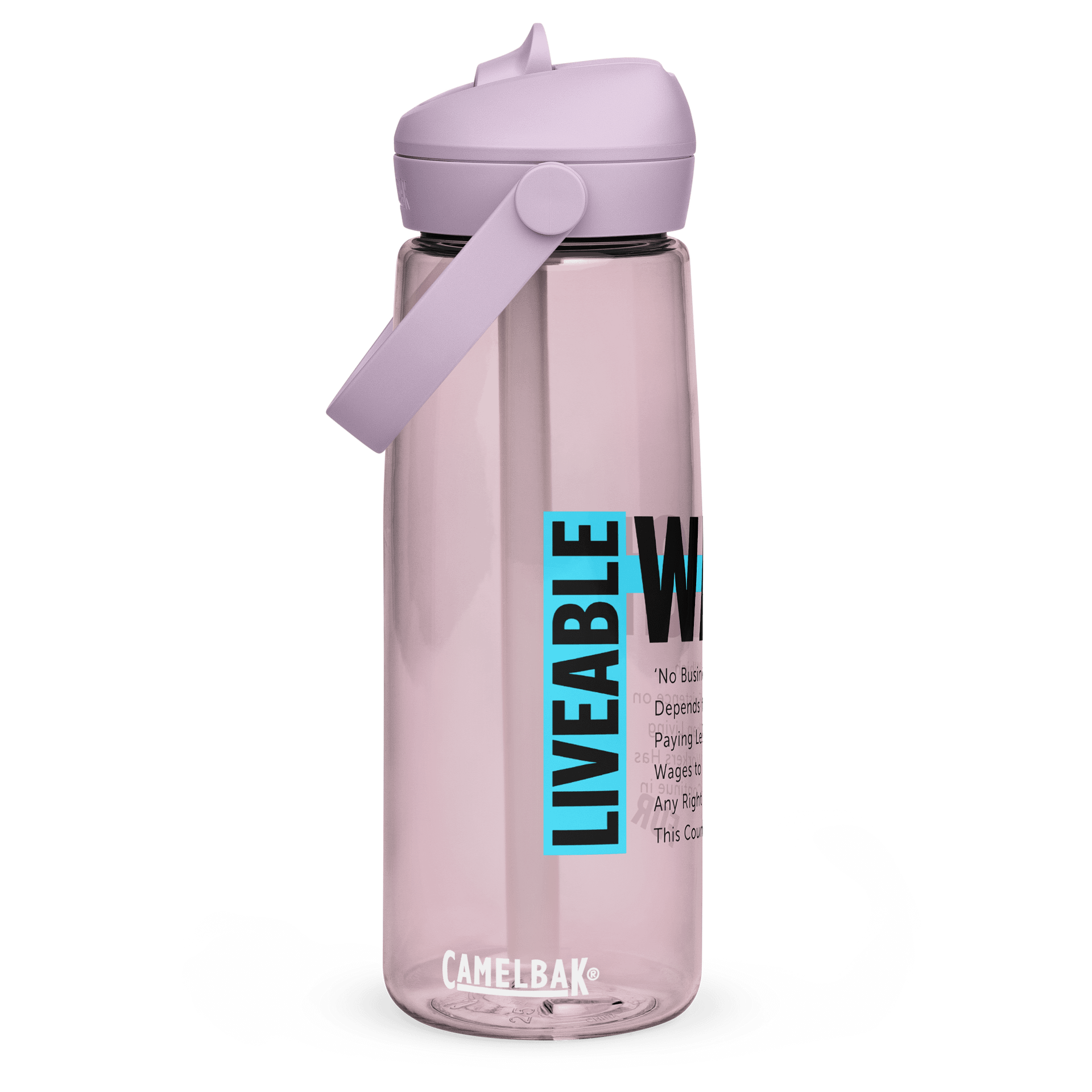 LIVEABLE WAGE Flip Straw Water Bottle product image (1)