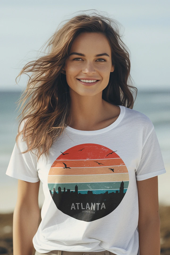 Atlanta Georgia Skyline Retro Sunset T-Shirt product image (1)