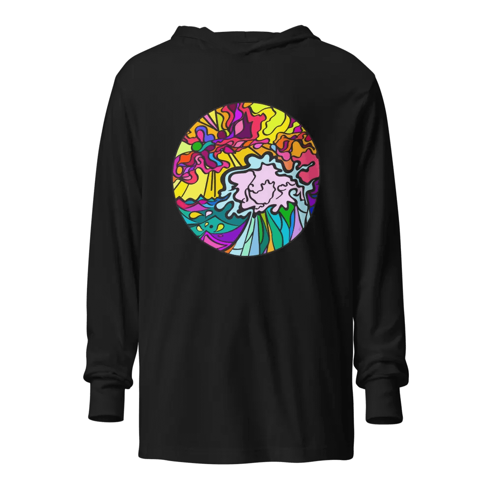 Stained Glass Dreams Hooded Tee - Wave at Sunset product image (1)
