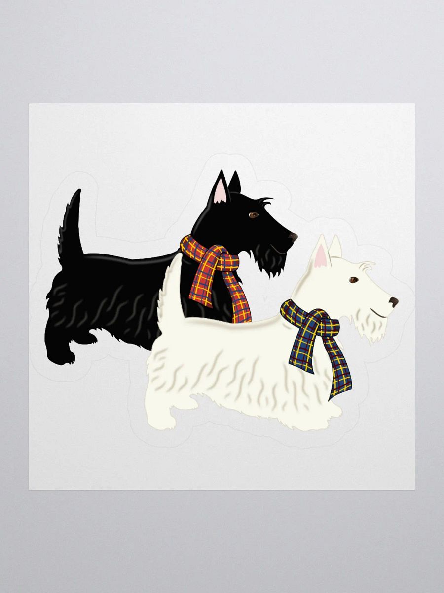 Black & White Scotties Sticker product image (9)