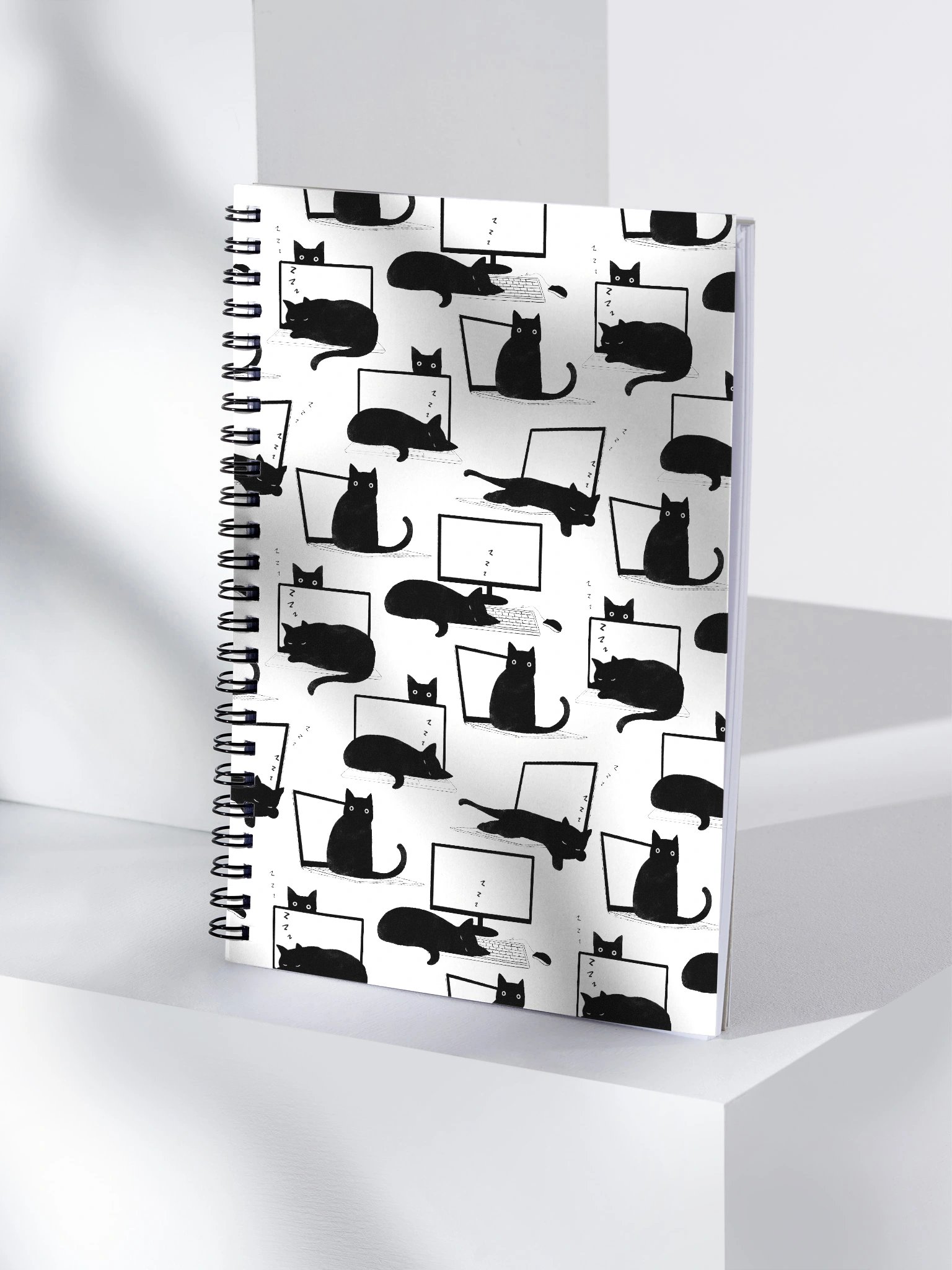 Cats Sleeping on Laptops Pattern Notebook product image (4)
