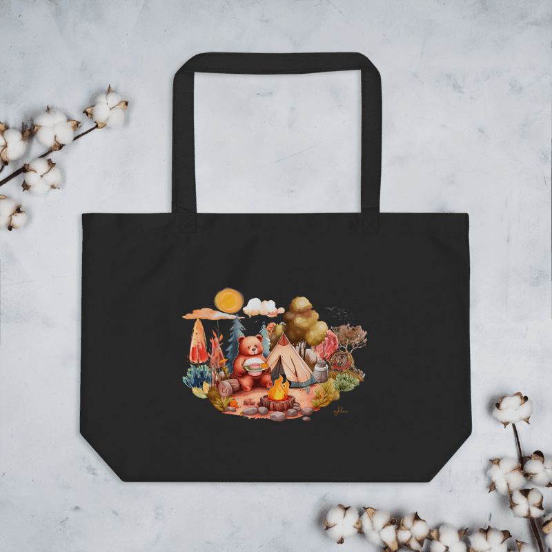 Camping Bear Eco Tote Bag - Large product image (7)