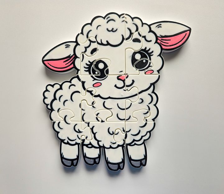 Lamb 3D Printed Jigsaw Puzzle – A Woolly Fun Challenge for Kids! product image (1)
