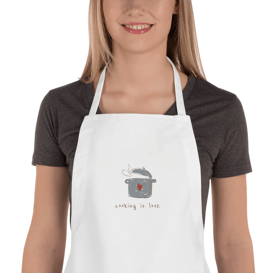 "Cooking is Love" Embroidered Cooking Apron product image (1)