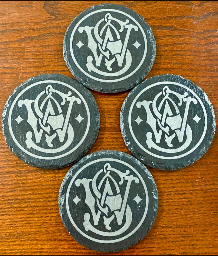 Smith & Wesson - Slate Coasters - Set of 4 Custom Laser Engraved product image (1)